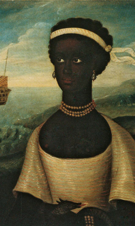 medievalpoc:  Walter Frier Portrait of the Princess of Zanzibar with an African Attendant Oil on Canvas Scotland (Oterston-John Henderson) 18th Century reproduction of 17th Century Original An inscription on the back reads:  John Henderson of Fordell