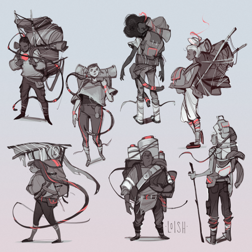 Some character sketches I did for my second artbook, The Sketchbook of Loish! For one of the chapter