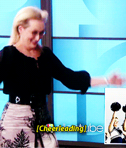 beablazemydearmockingjay:   Meryl Streep playing ‘Heads Up!’ on Ellen  Where