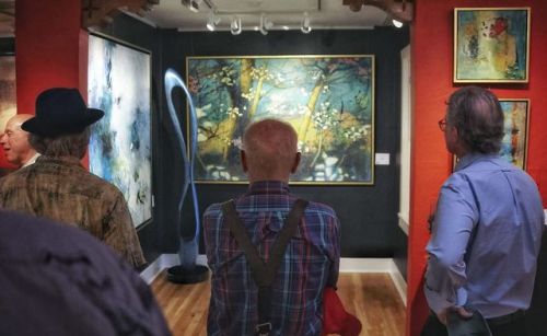 opening night at Hunter Squared Gallery, Santa Ferick stevens art