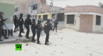 kropotkindersurprise:  November 1 2014 - Cops in Peru beat and shot residents resisting