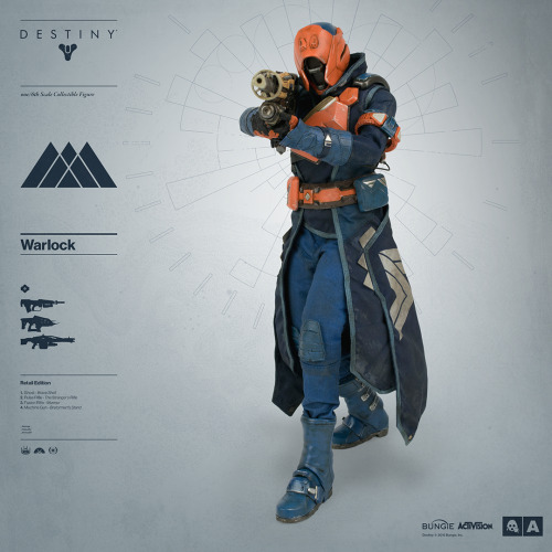 worldof3a:  Destiny Warlock PRE-ORDER BEGINS JULY 7TH, 2016Bungie  and 3A proudly announce the highly anticipated DESTINY WARLOCK – the  second figure in 3A’s 1/6th Scale Collectible Figure Series from the  critically acclaimed game, DESTINY.The