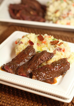 in-my-mouth:  Cabbage and Bacon Colcannon with Irish Whiskey Steak 