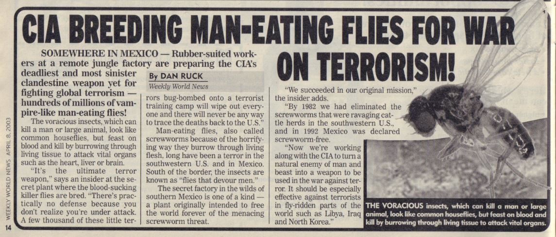 From Weekly World News April 8, 2003.