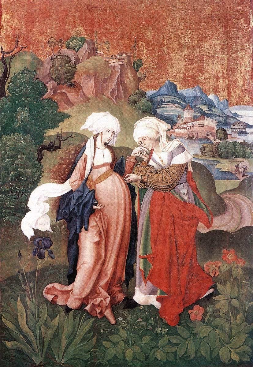 Master M. S.
(Hungarian Painter 16th-century)
The Visitation : Mary visits Elizabeth, 1506
tempera on panel