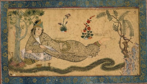 Painting; detached from album.  Safavid, Iran, ca. 1590-1600.&ldquo;This drawing depicts an importan