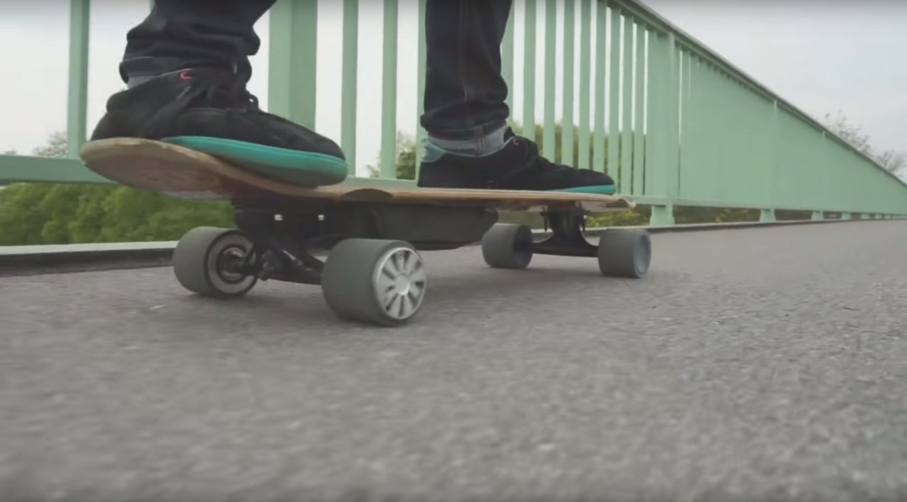 odditymall:    This device can be mounted onto any skateboard to turn it into a self-propelled