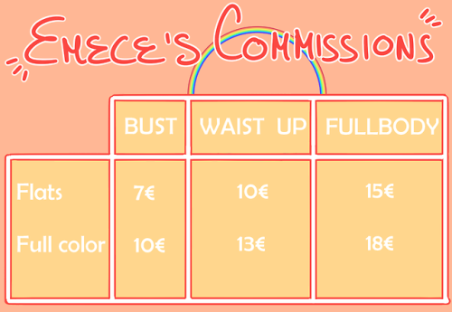 Hello! My name’s Emece and I’m doing commisions!DM any questions you have! Either here or in one of 