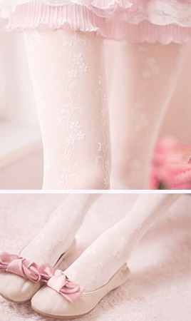 shiwa-hime:    ♡ Cute  tights with     flower     pattern +7     other     colors