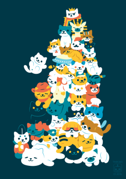 tinrobo:  cat pile! [ prints, shirts etc