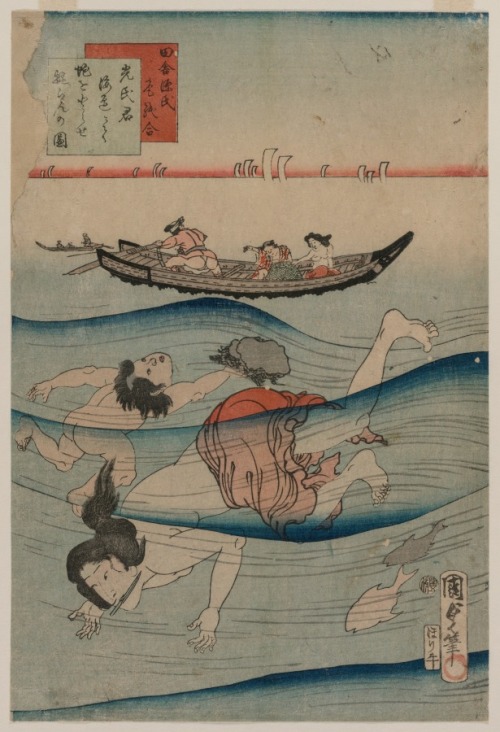 cma-japanese-art: Diving for Sponges, Kunisada II, Cleveland Museum of Art: Japanese ArtSize: Sheet: