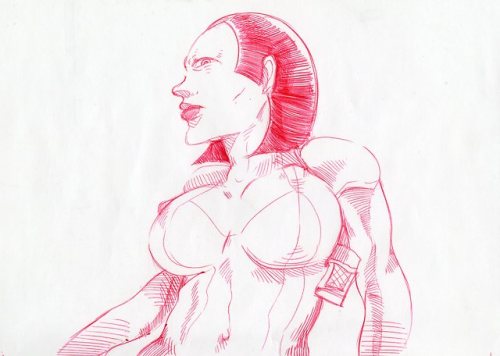adoggoart:sketches for a new OC that’s a part of Heather’s world, fem-droid super soldiers who are antagonists of some sort. Not sure if they even talk or if they do anything other than look sexy while killing 