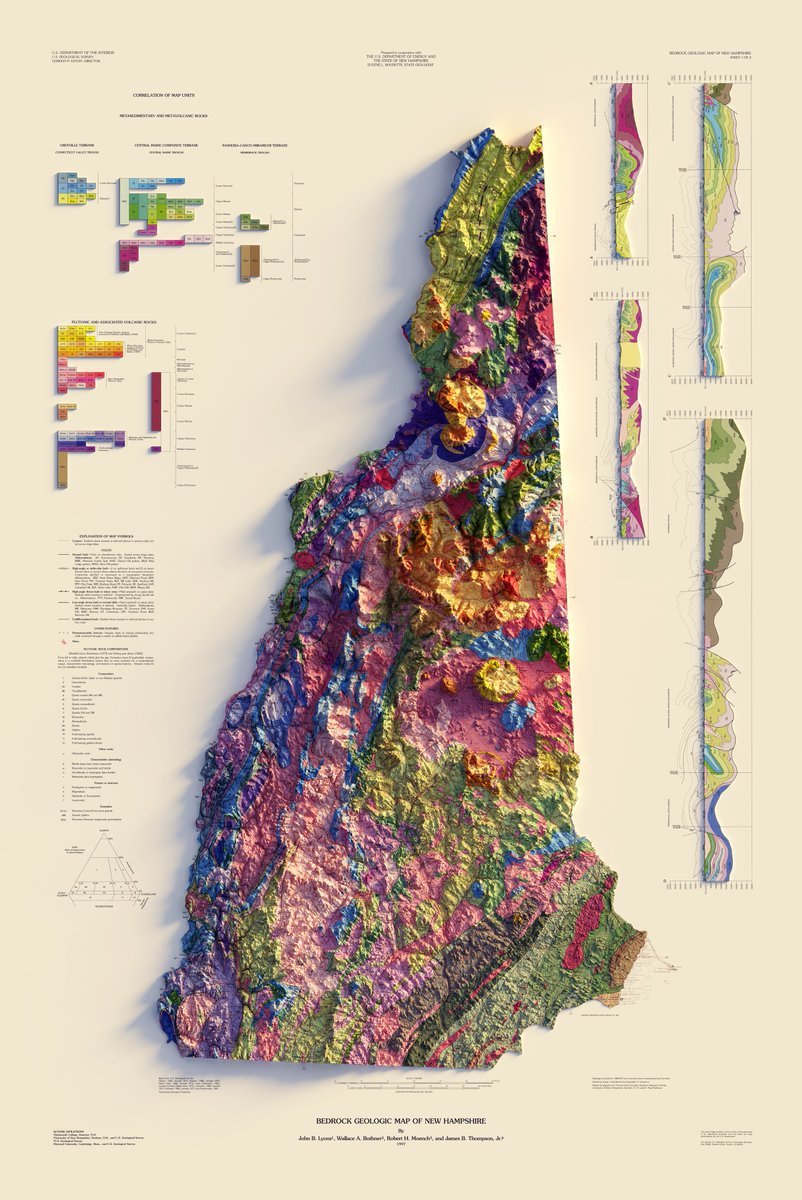 New Hampshire Geological Survey Bedrock Geologic Map Of New Hampshire - Dept Of... - Maps On The Web