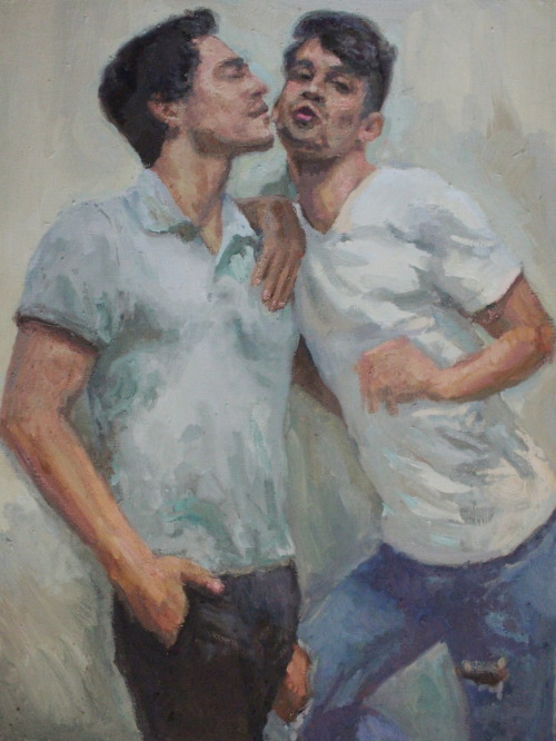 ydrorh: Levi and Liam, 2019, Oil on canvas, 120x90 cm www.yisraeldrorhemed.com 