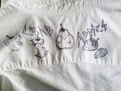 untaintedcuriosity:  I found a shirt and drew fruit on it