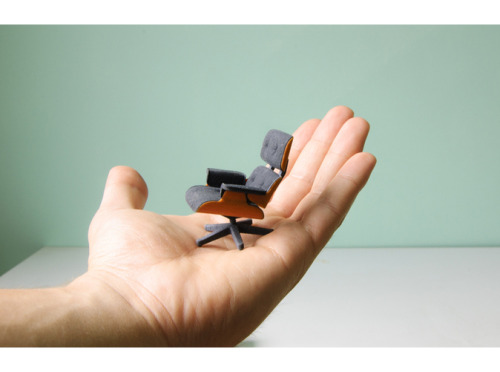 shapeways: Everybody Needs a Little Eames (3D Print) in Their Life The Eames Lounge Chair and Ottoma