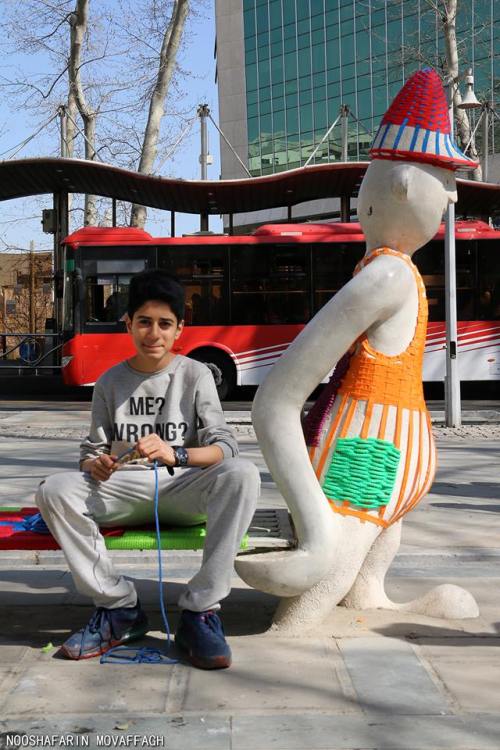 This guy was knitting an outfit for a statue. But he was upset that &ldquo;over the past three days,