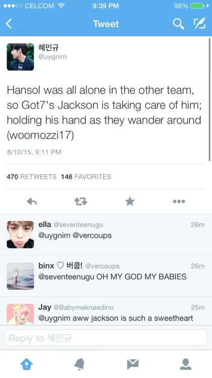 jjongjihoon:For those who were/still are worrying about Hansol, don’t worry. Jackson’s t