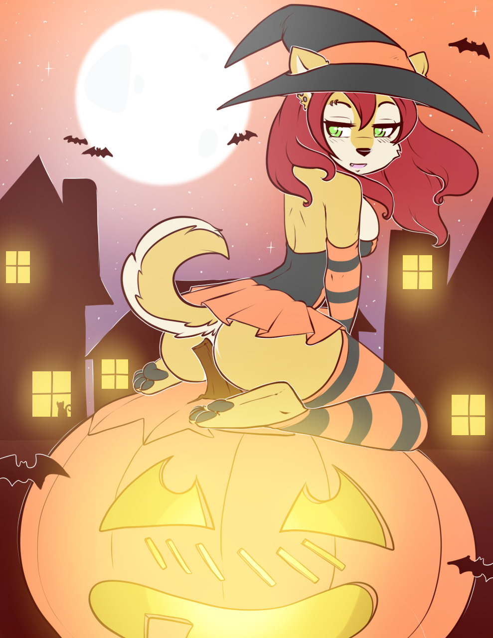 Furries picking out pumpkins