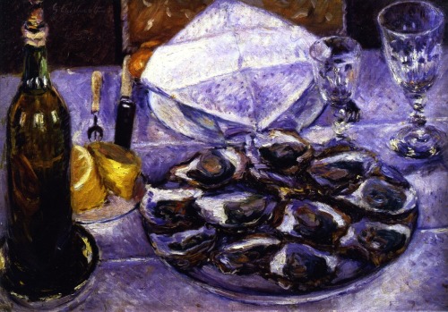 Still Life with Oysters   -   Gustave Caillebotte,  1881French,1848 - 1894Oil on canvas, 38 x 55 cm