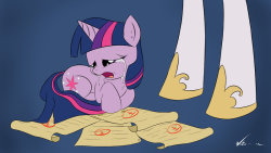 theponyartcollection:  Desperation by *Neko-me  oh no ;_; This makes me really sad for some reason. Poor Twily!