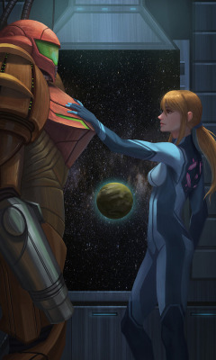 yagaminoue:I wanted to make a painting to welcome the return of Metroid games, so here’s Samus and her suit getting ready for the next mission. Can’t wait for Prime 4!