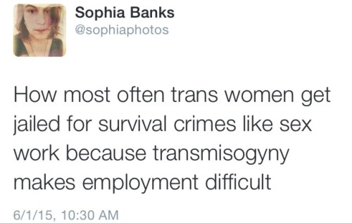 thedatingfeminist:  And can we talk about how “trans panic” is still a legal defence for MURDER in every US state but California? And how trans women of colour are disproportionally targeted for hate crimes, including murder and rape?Can we talk about