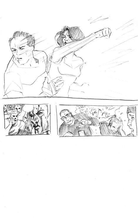 thumbnails (that devolved into actual sketches) of panels from Fight Club 2, the graphic novel. i ha