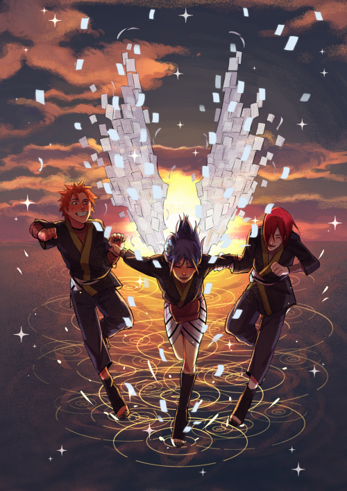 l1p3k4: yay I can finally post  my artworks form naruto fanzinehere is my fav froggys together and h