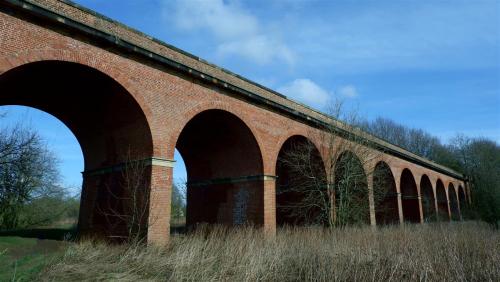 Stamford Bridge Railway Viaduct, East Riding of Yorkshire, England.Opened in 1847 for the railway it