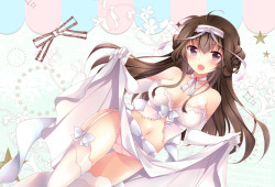 (via kongou (kantai collection) drawn by ichiyou moka) 