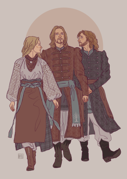 flurgburgler:Family dream-team Eowyn, Boromir and Faramir. On their way to steal your boy, your girl