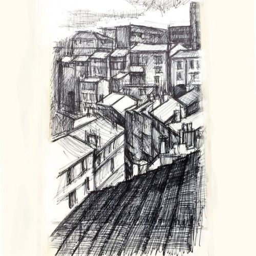 Travels with my sketchbook - Rooftops of Angoulême, France. #travelswithmysketchbook #angoulême #ang