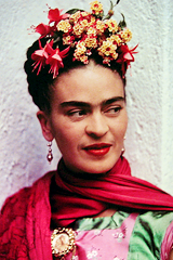 vintagegal:  Frida Kahlo de Rivera (July 6, 1907 – July 13, 1954; Magdalena Carmen Frieda Kahlo y Calderón) was a Mexican painter, born in Coyoacán. Perhaps best known for her self-portraits, Kahlo’s work is remembered for its “pain and passion”,