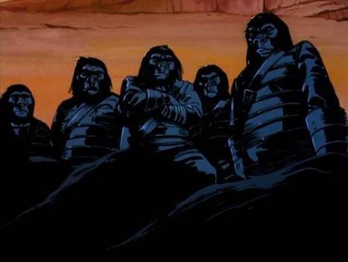 Stills from the intro to Return to the Planet of the Apes! The short lived animated series.