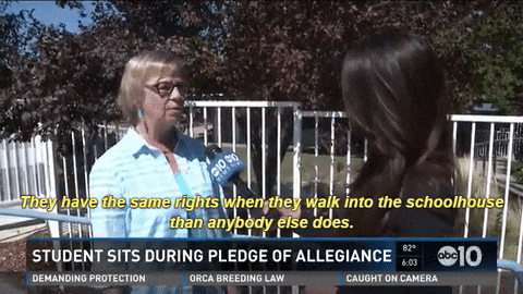 Student's grades lowered for sitting during Pledge of Allegiance