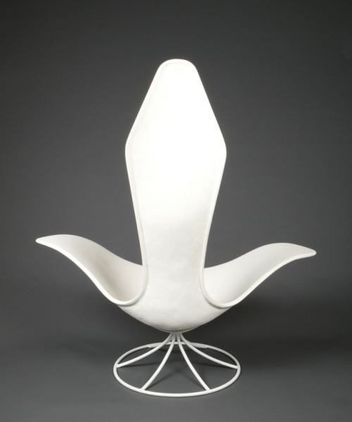 Estelle & Erwin Laverne, moulded fiberglass arm chair, 1958.