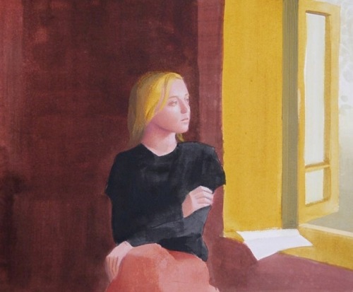 huariqueje:The Letter   -    Alejandra CaballeroSpanish, 1974-Oil on paper , 50 x 70 cm.