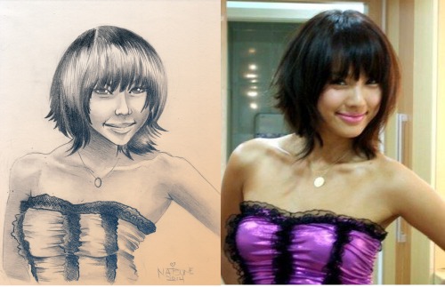 drawing real people is fun :D   thank you sexy japanese model girl :D