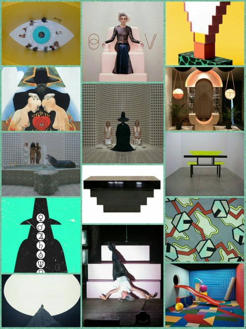 ifuckinglovestvincent:  random: The Memphis Design Movement and Jorodowsky’s The Holy Mountain inspired the art for St. Vincent