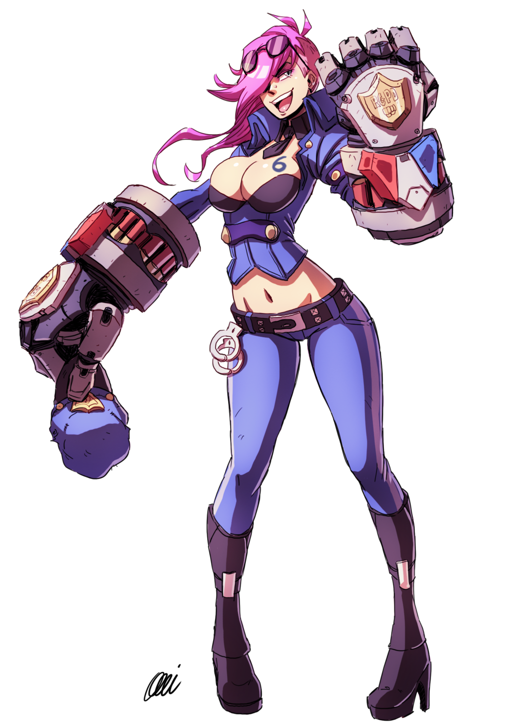 Vi Police Skin - League Of Legends [SPEEDPAINT] by oNichaN-xD 