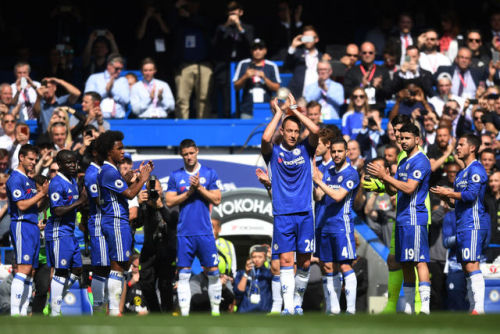 26 mins played: A guard of honour for Chelsea legend John Terry.