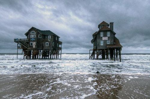 Abandoned Houses In Mirlo Beach, A Once Thriving Oceanfront Town On North Carolinas Outer Banks Now Slowly
