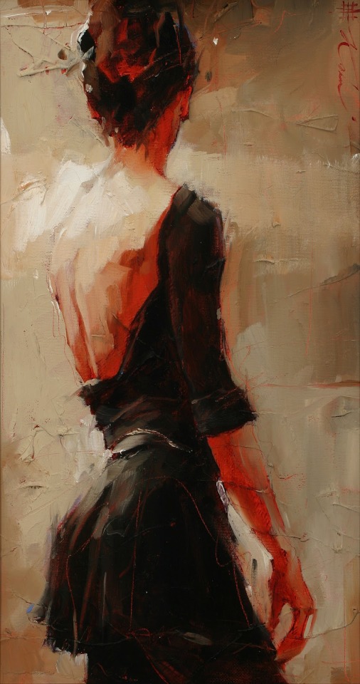 #andre kohn#paint#painting#quadro#dipinto#woman#back#art#arte#donna