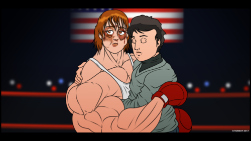 atariboy2600:  If you had seen the original 1976 Rocky film the you may recognize each of the scenes from top to bottom taken from the first movie but this time swap Rocky with Adrian and just for fun replace Apollo with his wife. I drew everything here