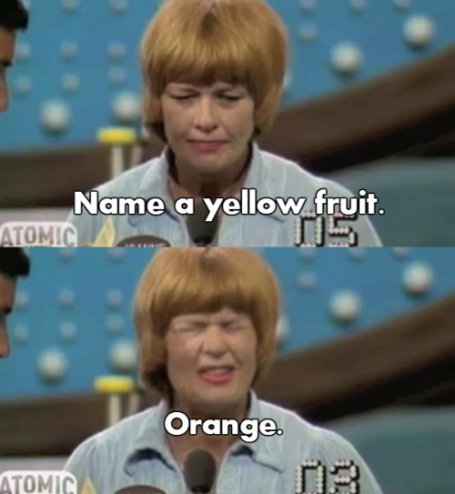 bearer-of-bad-decisions: family feud is a national treasure  yellow orange had my cracking up lol XD