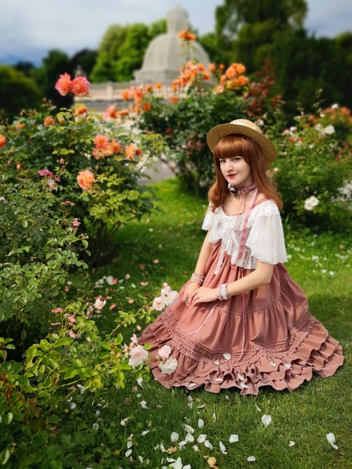 ~Rose garden~My new Tiny Garden Waltz dress from @devilinspiredofficial​ has an amazing dusty pink c