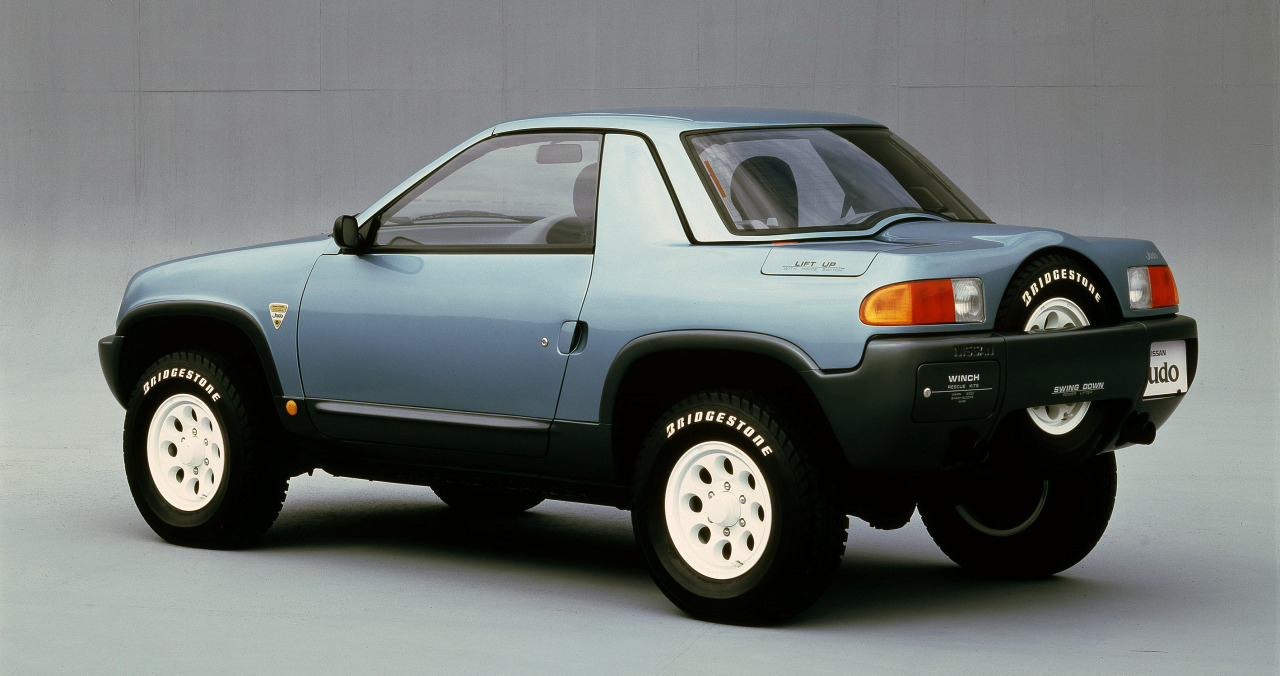 carsthatnevermadeit:  Nissan Judo 1987, a compact SUV concept with a sliding roof
