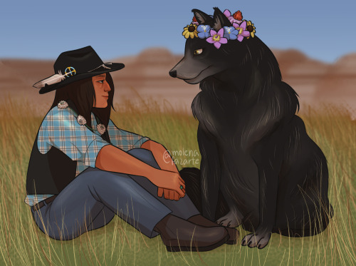 guiltyfandomtrashwonderland: Walter Crow Horse and Werewolf Ray Levoi in…Flowers in Our Hair,