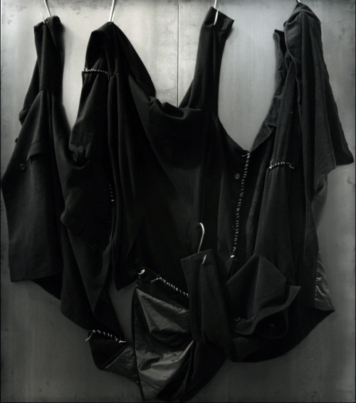 funeral:Jannis Kounellis, Untitled, 2012Iron, hooks, coats, twine